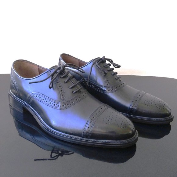 Johnston & Murphy Men\'s Daley Cap Toe in Cool Looking Black Full Grain Leather main image 9